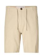 Slhregular-Brody Linen Shorts Bottoms Shorts Casual Cream Selected Hom...