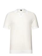 Tempio Tops Knitwear Short Sleeve Knitted Polos White BOSS