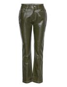 Lucia Tori Pants Bottoms Trousers Leather Leggings-Bukser Green Hosbje...