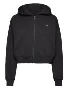 Ck Embro Badge Zip-Through Tops Sweatshirts & Hoodies Hoodies Black Ca...