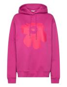 Runoja Unikko Placement Tops Sweatshirts & Hoodies Hoodies Pink Marime...