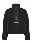 Sherpa Half Zip Sport Sweatshirts & Hoodies Sweatshirts Black Converse