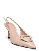 Patent Leather-Effect Slingback Shoes Shoes Heels Pumps Sling Backs Be...