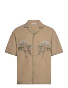 Pier Ripstop Embroidery Shirt Designers Shirts Short-sleeved Beige HOL...