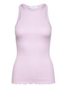 Silk Top Tops T-shirts & Tops Sleeveless Pink Rosemunde