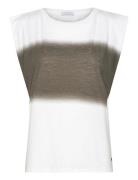 T-Shirt With Blurred Stripe Tops T-shirts & Tops Sleeveless White Cost...