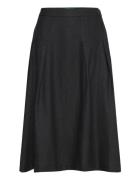 Skirt Knælang Nederdel Black United Colors Of Benetton
