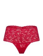 9K1926 - Retro Thong Lingerie Panties High Waisted Panties Red Hanky P...