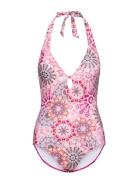 Recycled: Swimsuit With A Print Badedragt Badetøj Pink Esprit Bodywear...