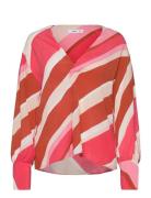 Over Printed Blouse Tops Blouses Long-sleeved Pink Mango