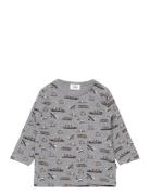 Anton - T-Shirt Tops T-shirts Long-sleeved T-Skjorte Grey Hust & Clair...