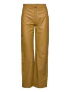 Oasisrs Pant Bottoms Trousers Leather Leggings-Bukser Yellow Résumé