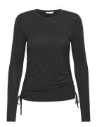 Viscose T-Shirt Tops T-shirts & Tops Long-sleeved Black Rosemunde