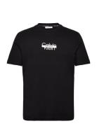 Cut Through Logo T-Shirt Tops T-Kortærmet Skjorte Black Calvin Klein