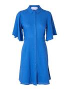 Slfgulia 2/4 Short Shirt Dress Knælang Kjole Blue Selected Femme