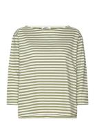Soft Single Stripe Silje 3/4 Tee Tops T-shirts & Tops Long-sleeved Gre...