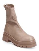 Woms Boots Shoes Boots Ankle Boots Ankle Boots Flat Heel Beige NEWD.Ta...