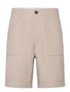 Flint Wide Slub Yarn Shorts - Gots/ Bottoms Shorts Casual Beige Knowle...