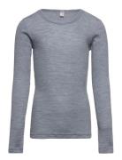 Blouse Ls - Solid Tops T-shirts Long-sleeved T-Skjorte Blue CeLaVi