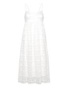 Alexina Lace Dress Knælang Kjole White Bubbleroom