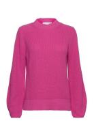 Slfleslie Ls Knit O-Neck B Tops Knitwear Jumpers Pink Selected Femme