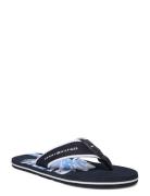 Hilfiger Palm Print Beach Sandal Klipklapper Sandaler Blue Tommy Hilfi...