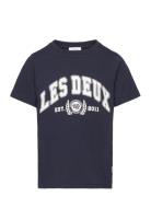 University T-Shirt Kids Tops T-Kortærmet Skjorte Navy Les Deux