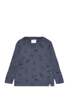 Top Baby Merino Wool Tops T-shirts Long-sleeved T-Skjorte Blue Lindex