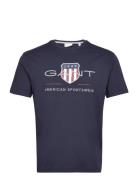 Reg Archive Shield Ss T-Shirt Tops T-Kortærmet Skjorte Navy GANT