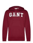 Gant Logo Sweat Hoodie Tops Sweatshirts & Hoodies Hoodies Burgundy GAN...
