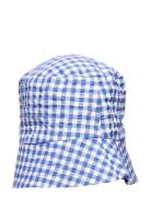 Jun Plaid Hat Accessories Headwear Hats Bucket Hats Blue Ma-ia Family