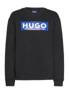 Classic Crew_B Tops Sweatshirts & Hoodies Sweatshirts Black HUGO BLUE