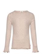 Pointella Trudy Tee Ls Tops T-shirts Long-sleeved T-Skjorte Beige Mads...