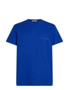 Institutional Tee Tops T-Kortærmet Skjorte Blue Calvin Klein Jeans
