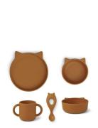 Vivi Silic Set Home Meal Time Dinner Sets Brown Liewood