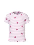 Nmfvemma Aop Ss Slim Top Tops T-Kortærmet Skjorte Pink Name It