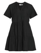 Viprisilla S/S V-Neck Short Dress Kort Kjole Black Vila