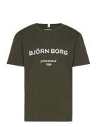 Borg Logo T-Shirt Tops T-Kortærmet Skjorte Khaki Green Björn Borg