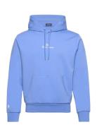 Logo Double-Knit Hoodie Tops Sweatshirts & Hoodies Hoodies Blue Polo R...