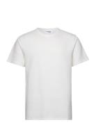 Slhsander Seersucker Ss O-Neck Tee Tops T-Kortærmet Skjorte White Sele...