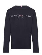 U Essential Tee L/S Tops T-shirts Long-sleeved T-Skjorte Navy Tommy Hi...