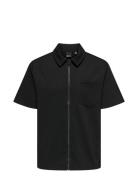 Onsanton Pique Ss Shirt Tops Polos Short-sleeved Black ONLY & SONS