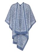Floral Cotton Ruana Accessories Scarves Lightweight Scarves Blue Laure...