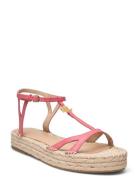 Payton Nappa Leather Espadrille Espadrillos Flade Sandal Pink Lauren R...