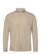 Slhregbond-Garment Dyed Shirt Ls Tops Shirts Casual Beige Selected Hom...