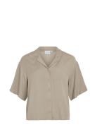 Vipricil S/S Shirt - Noos Tops Shirts Short-sleeved Beige Vila