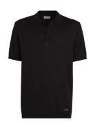 Cotton Silk Polo Shirt Tops Knitwear Short Sleeve Knitted Polos Black ...
