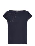 Jeansa Unikko Tops T-shirts & Tops Short-sleeved Navy Marimekko