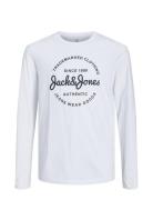 Jjforest Tee Ls Crew Neck Jnr Tops T-shirts Long-sleeved T-Skjorte Whi...