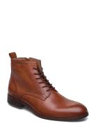 Biabyron Leather Lace Up Boot Snørestøvler Brown Bianco